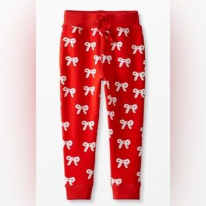 Hanna Andersson French Terry Red & White Bow Print Sweatpant Joggers